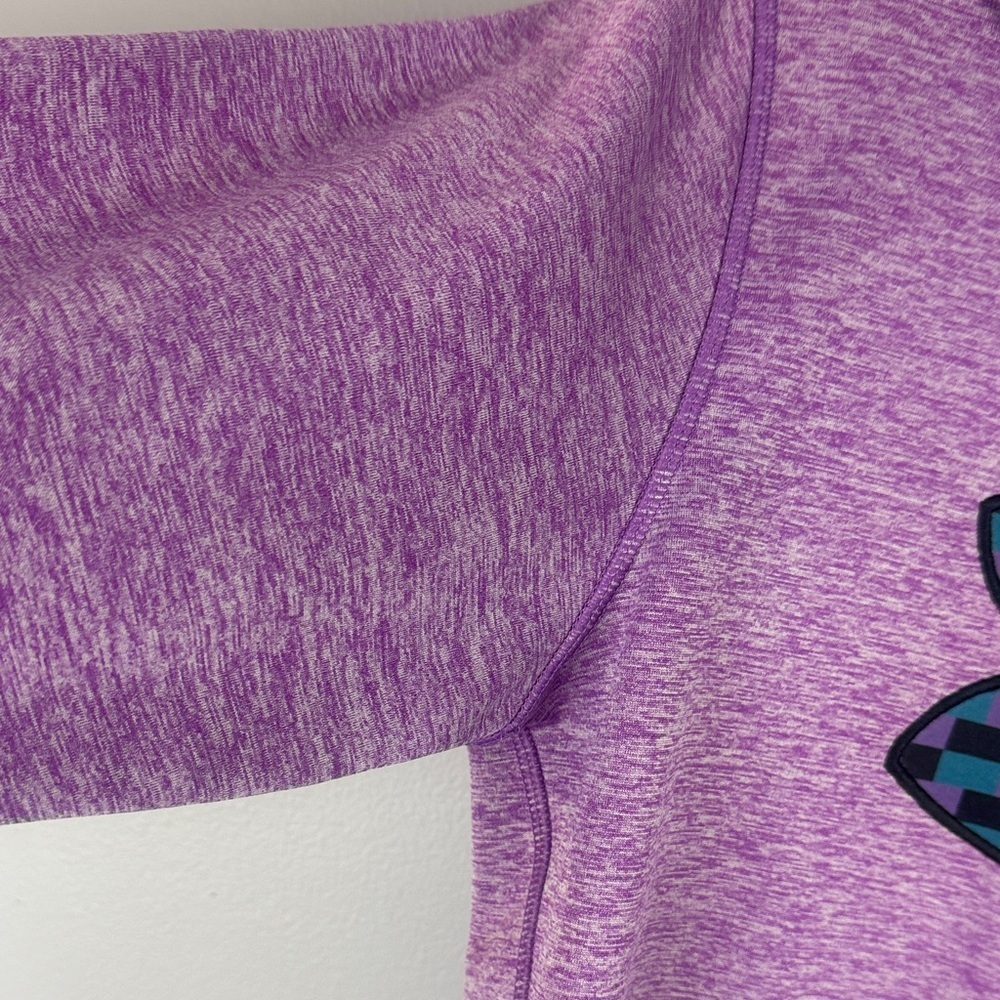 Under Armour Heathered Purple Long Sleeve Hoodie Size Medium - Picture 4 of 9
